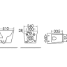 Унитаз подвесной AZARIO BOCA 360х510х350 безободковый, c сиденьем микролифт (AZ-1048 A)