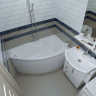 Акриловая ванна ассиметричная DAVINCI Blanca L 140х77х60 с каркасом без экрана левая