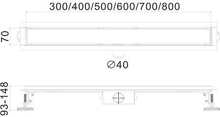 Трап HAIBA HB94500, сатин 500 мм купить в Москве по цене 5 718 руб.