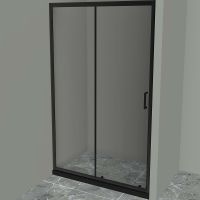 Душевая дверь BelBagno Uno 130 UNO-195-BF-1-130-C-NERO профиль Черный матовый стекло прозрачное