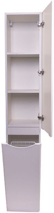 Шкаф пенал Style Line Бергамо 30 R СС-00002329 с бельевой корзиной Белый антискрейтч