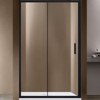 Душевая дверь Vincea Garda 115 VDS-1G115CLB профиль Черный стекло прозрачное