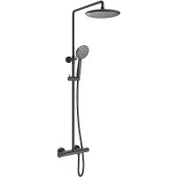 Душевая стойка VINCEA Desire VSFS-1D0TGM термостатическая, вороненая сталь