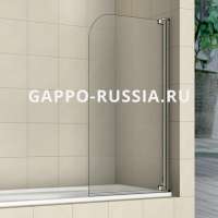 G404.1.80 Штора на ванну 80х140 GAPPO распашная прозрачное стекло 8мм