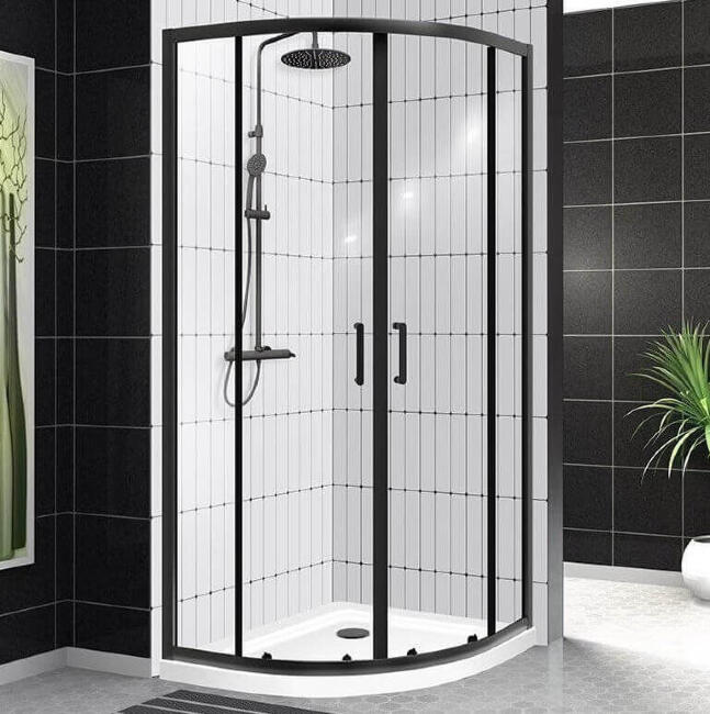 Душевой уголок BelBagno UNO-195-R-2-100-C-NERO купить в Москве по цене 28 400 руб.