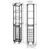 Шкаф пенал Style Line Бергамо 30 L СС-00002328 с бельевой корзиной Черный антискрейтч