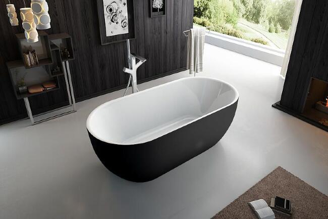 Акриловая ванна BelBagno 170x80 BB70-1700-800-W/NM Черная Белая без гидромассажа купить в Москве по цене 0 руб.