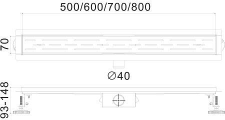 Трап HAIBA HB91500, сатин 500 мм купить в Москве по цене 6 032 руб.