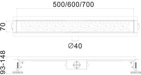 Трап HAIBA HB92500, сатин 500 мм купить в Москве по цене 6 032 руб.