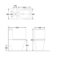 Унитаз-компакт с бачком и сиденьем микролифт BELBAGNO MARMI BB052CPR/BB052T/BB052SC (3 части)