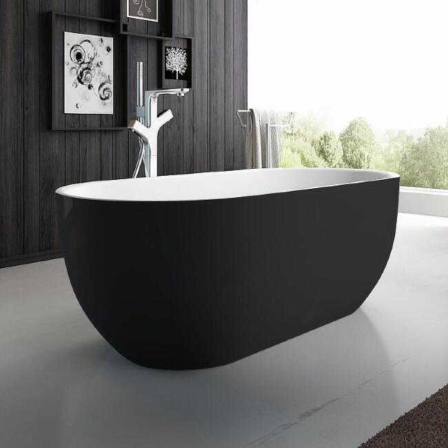 Акриловая ванна BelBagno 150x80 BB70-1500-800-W/NM Черная Белая без гидромассажа купить в Москве по цене 0 руб.