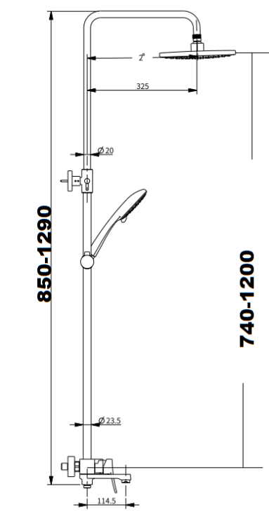 Душевая система Savol SK-H3401 хром