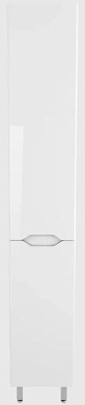 Шкаф пенал Style Line Марелла 30 L Люкс Plus СС-00002428 с бельевой корзиной Белый глянец антискрейт