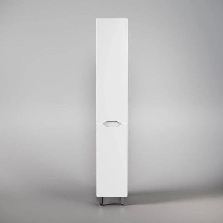 Шкаф пенал Style Line Марелла 30 L Люкс Plus СС-00002428 с бельевой корзиной Белый глянец антискрейт