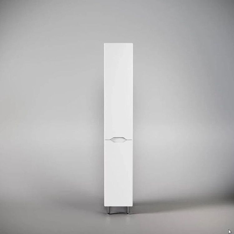 Шкаф пенал Style Line Марелла 30 L Люкс Plus СС-00002445 с бельевой корзиной Белый матовый антискрей