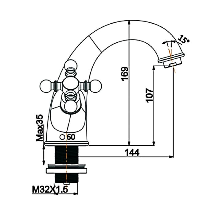 Смеситель для раковины Gappo G1089 хром