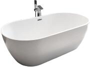 Акриловая ванна Cerutti Spa SKYE170 170x75 см, отдельностоящая, белая, овальная, с каркасом, со сливом-переливом, с донным клапаном, объем 280 л., с антискользящим покрытием