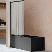 Душевая шторка на ванну VINCEA VSB-1E100CLB, 1000*1450, матовый черный, стекло прозрачное, , шт