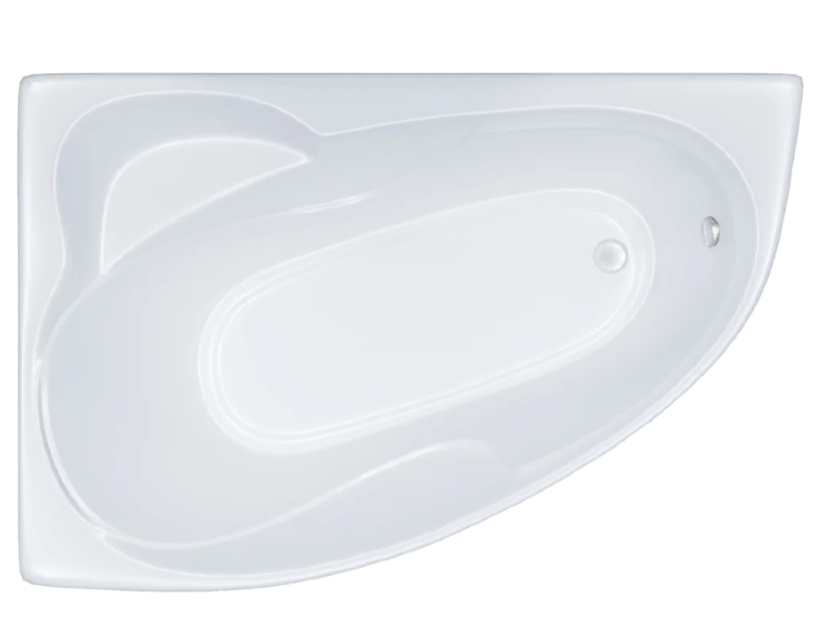 Акриловая ванна ассиметричная DAVINCI Blanca R 150х100х62 с каркасом без экрана правая