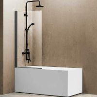 Душевая шторка на ванну VINCEA VSB-11800CLGM, 800*1400, вороненая сталь, стекло прозрачное, , шт