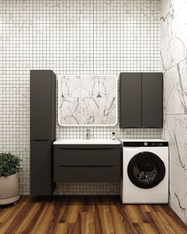 Подвесной шкаф Style Line Бергамо мини 60 Люкс Plus СС-00002359 Черный антискрейч