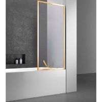 Душевая шторка на ванну VINCEA VSB-41700CLG, 700*1400, брашированное золото, стекло прозрачное