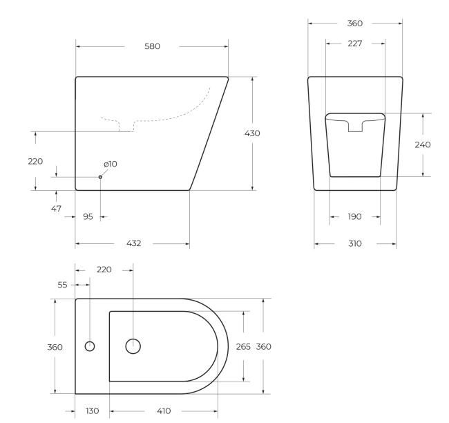 Биде напольное BelBagno FLAY-R BB1003B купить в Москве по цене 0 руб.