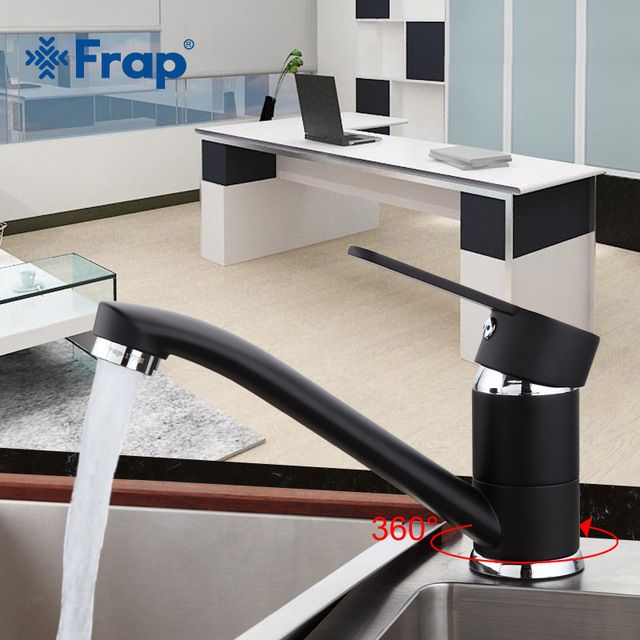 Смеситель для кухни Frap F4542 черный/хром