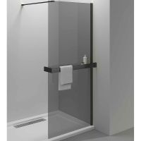 Душевая перегородка VINCEA Walk-In HR VSW-4HR800CGB, 800*2000, черный, стекло тонированное