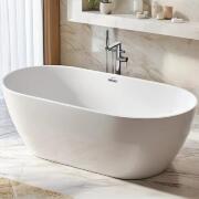 Акриловая ванна Cerutti Spa d'ISEO170II 170x75 см, отдельностоящая, белая, овальная, с каркасом, со сливом-переливом, с донным клапаном, объем 280 л., с антискользящим покрытием