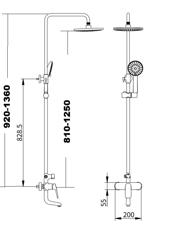 Душевая стойка Savol SK-H7401 хром