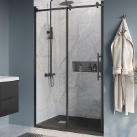 Душевая дверь BelBagno Marino 120 MARINO-BF-1-120-C-NERO профиль Черный матовый стекло прозрачное