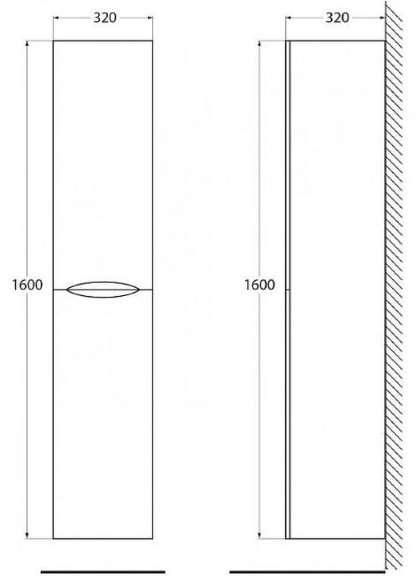 Шкаф-пенал подвесной BelBagno ACQUA-1600-2A-SC-BL-P купить в Москве по цене 33 100 руб.