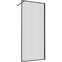 Душевая перегородка VINCEA Walk-In VSW-1HP800FLB, 800*2000, черный матовый, стекло рифленое