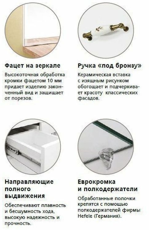Зеркало со шкафом Style Line Олеандр 2 Люкс 55 ЛС-00000201 с подсветкой Рельеф пастель