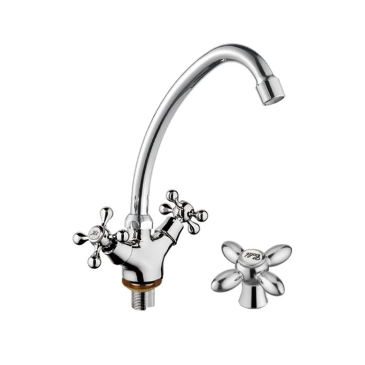 Смеситель для кухни D-Lin 808 D153808-G Двухвентильные хром
