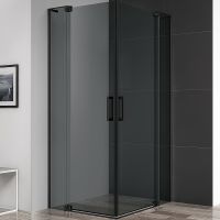 Душевой уголок Cezares Slider 90x80 SLIDER-AH-2-70/80-80/90-GRIGIO-NERO профиль Черный матовый стекл