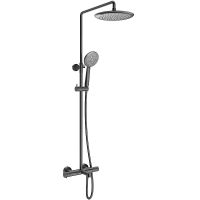 Душевая стойка VINCEA Desire VSFS-1D1TGM термостатическая, вороненая сталь