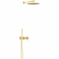 Душевой комплект VINCEA Groove VSFW-4G01BG4 встраиваемый, 2 режима, 30см верх душ, брашированное зол