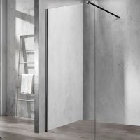 Душевая перегородка VINCEA Walk-In VSW-1H700CLB, 700*2000, черный, стекло прозрачное