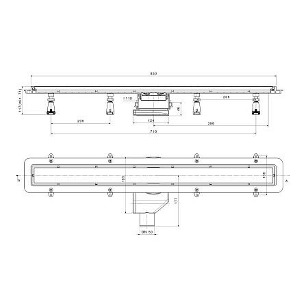 Душевой лоток POINT Гермес сталь 850 арт PN50185