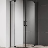 Душевой уголок Cezares Slider 100x100 SLIDER-R-2-90/100-C-NERO профиль Черный матовый стекло прозрач
