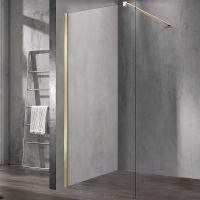 Душевая перегородка VINCEA Walk-In VSW-1H700CLG, 700*2000, матовый золотой, стекло прозрачное