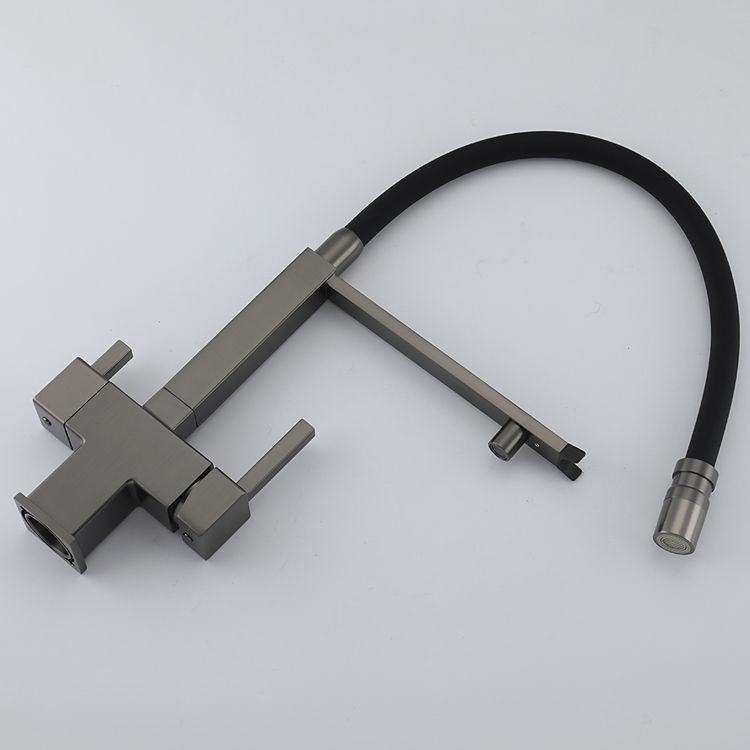 Смеситель для кухни с гибким изливом Gappo G4395-59 оружейная сталь