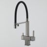 Смеситель для кухни с гибким изливом Gappo G4395-59 оружейная сталь