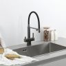 Смеситель для кухни с гибким изливом Gappo G4395-59 оружейная сталь
