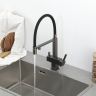 Смеситель для кухни с гибким изливом Gappo G4395-59 оружейная сталь