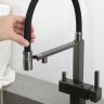 Смеситель для кухни с гибким изливом Gappo G4395-59 оружейная сталь
