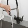 Смеситель для кухни с гибким изливом Gappo G4395-59 оружейная сталь