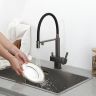 Смеситель для кухни с гибким изливом Gappo G4395-59 оружейная сталь